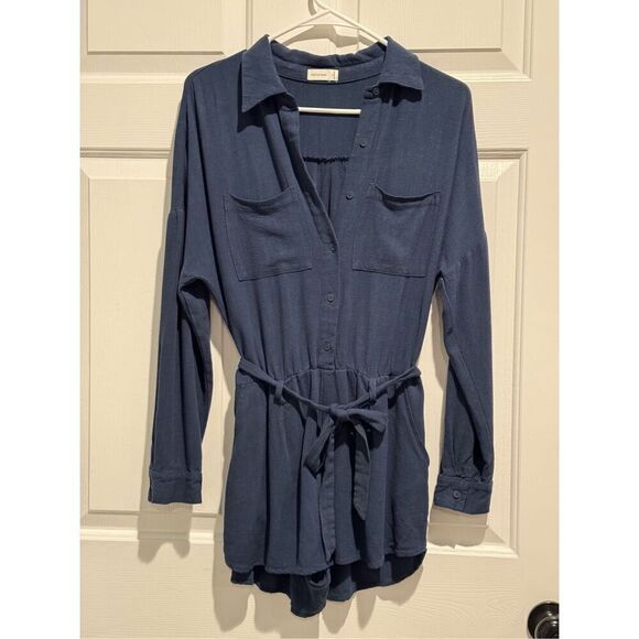 Gentle Fawn Linen Blend Nevada Summertime Ocean Waters Short Romper Size Small - Picture 3 of 13